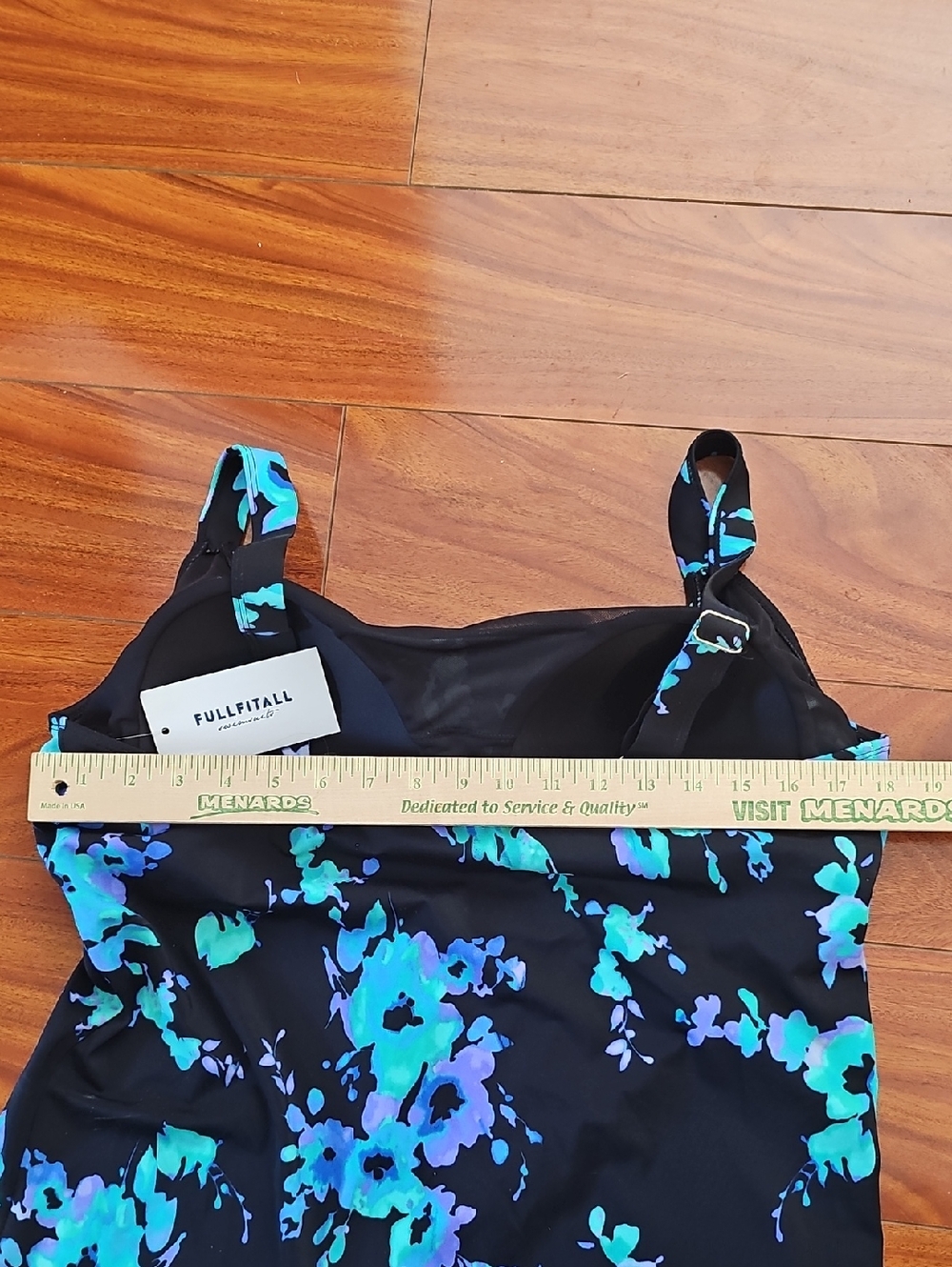 NWT Fullfitall Blue Poppies Flared Tankini Top - Plus Size 20 - Picture 3 of 9
